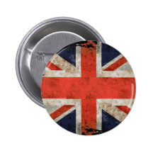 Union Jack shredded envelhecido Boton