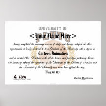 Universidade do diploma de Pluto Posteres