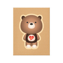 Urso bonito Brown Impressão De Canvas Envolvida