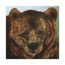 Urso de Brown do Alasca Impressão De Canvas Esticadas