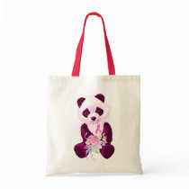 Urso de panda cor-de-rosa da fita bolsas