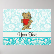 Urso de ursinho bonito; Cerceta Posters