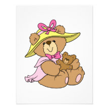 Urso de ursinho bonito da capota do primavera convite personalizados