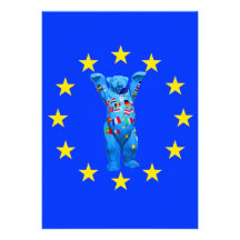 Urso de ursinho da União Europeia (centavo) Convites Personalizado