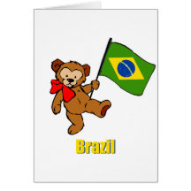 Urso de ursinho de Brasil Cartões