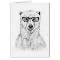 Urso do geek (azul) cartões