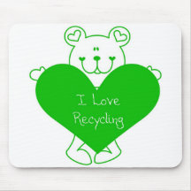 Urso do reciclar mousepads