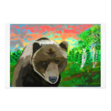 urso no nascer do sol papel personalizado
