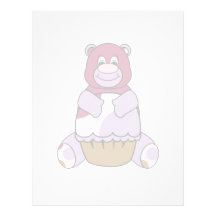 Urso roxo das bolinhas papel de carta personalizados