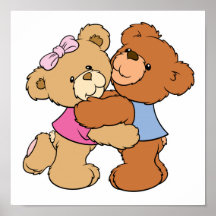 Ursos bonitos do abraço de urso pôsteres