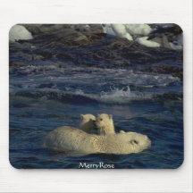 Ursos bonitos & mãe do bebê mousepads