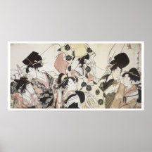 Utamaro que vai para baixo aos impressões 1795 do  posteres