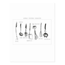 Utensílios da cozinha cartões postais
