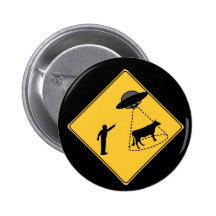 Vaca do sinal de estrada e UFO Pins