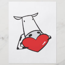 vaca dos namorados do coração panfleto personalizado