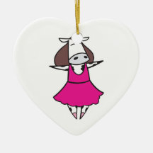 Vaca engraçada da bailarina ornamento para arvores de natal