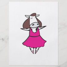Vaca engraçada da bailarina panfletos