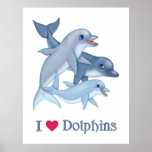 Vagem da família dos golfinhos que nadam posters