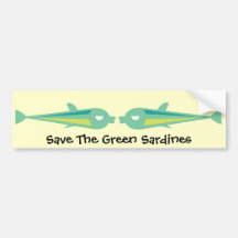 Vai Fish_Save as sardinhas verdes Adesivo
