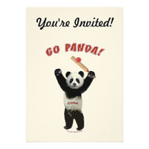 Vai o grilo do urso de panda convite