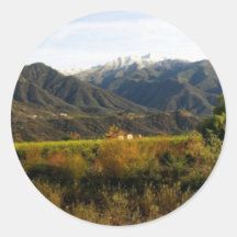 Vale de Ojai com neve Adesivo Em Formato Redondo