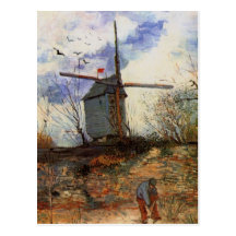 Van Gogh; La Galette de Le Moulin de (moinho de ve Cartao Postal