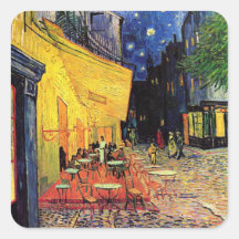 Van Gogh; Terraço do café na noite, belas artes do Adesivo Quadrado