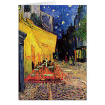 Van Gogh; Terraço do café na noite, belas artes do Cartão