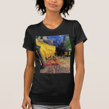 Van Gogh; Terraço do café na noite, belas artes do Tshirt