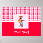 Vaqueira bonito com guitarra impressão