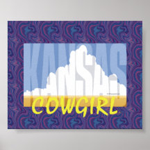 Vaqueira de Kansas do T Pôsteres