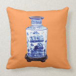 VASO CHINÊS NA TANGERINA TRAVESSEIROS DE DECORAÇÃO