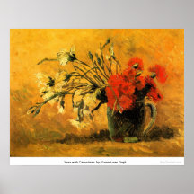 Vaso com os cravos por Vincent van Gogh Posters