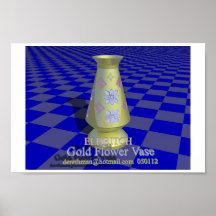 Vaso de flor do ouro mim (impressão)