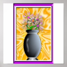Vaso de flor preto posters