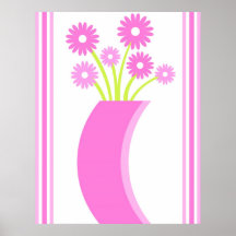 Vaso de flores cor-de-rosa - poster