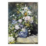 Vaso de Pierre-Auguste Renoir das flores Cartao