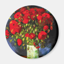 Vaso de Van Gogh com o ímã vermelho das papoilas Imã