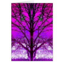 Vazio roxo nevado da foto da arte abstracta da árv cartao