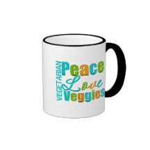 Vegetarianos do amor da paz do vegetariano caneca