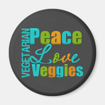 Vegetarianos do amor da paz do vegetariano imas de geladeira