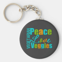 Vegetarianos do amor da paz do vegetariano chaveiro