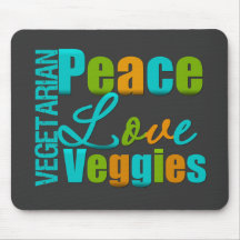 Vegetarianos do amor da paz do vegetariano mousepads