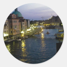 Veneza na noite adesivos redondos