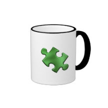 Verde da parte do quebra-cabeça do autismo caneca