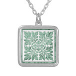 Verde desvanecido legal do azulejo antigo do inglê colares personalizados