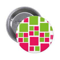 Verde limão quadrado da arte do design/rosa quente broches