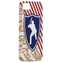Vermelho, branco e azul do basebol capas iPhone 5 Case-Mate