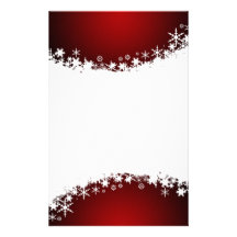 Vermelho com artigos de papelaria brancos do floco