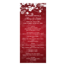 Vermelho elegante da flor de cerejeira do programa convites personalizados